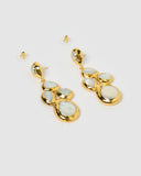 Miz Casa & Co Fleur Drop Earrings Gold Pearl