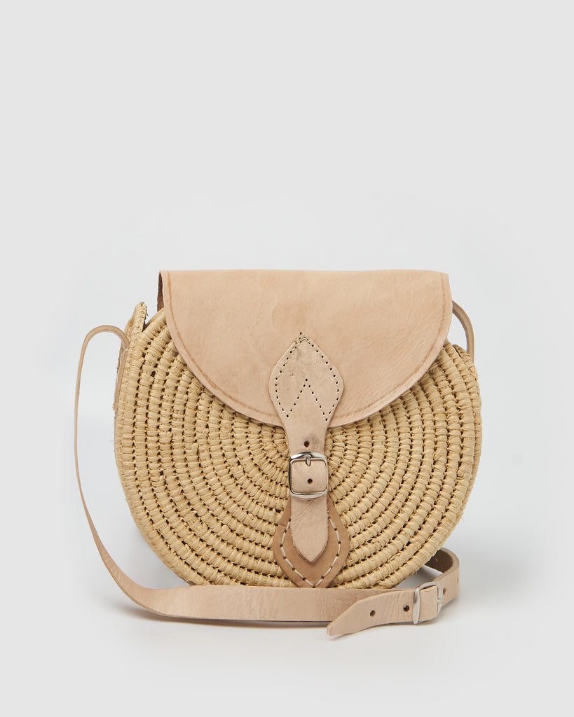 Miz Casa & Co Grace Woven Crossbody Bag Natural