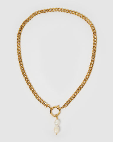 Miz Casa & Co Naia Necklace Gold Pearl