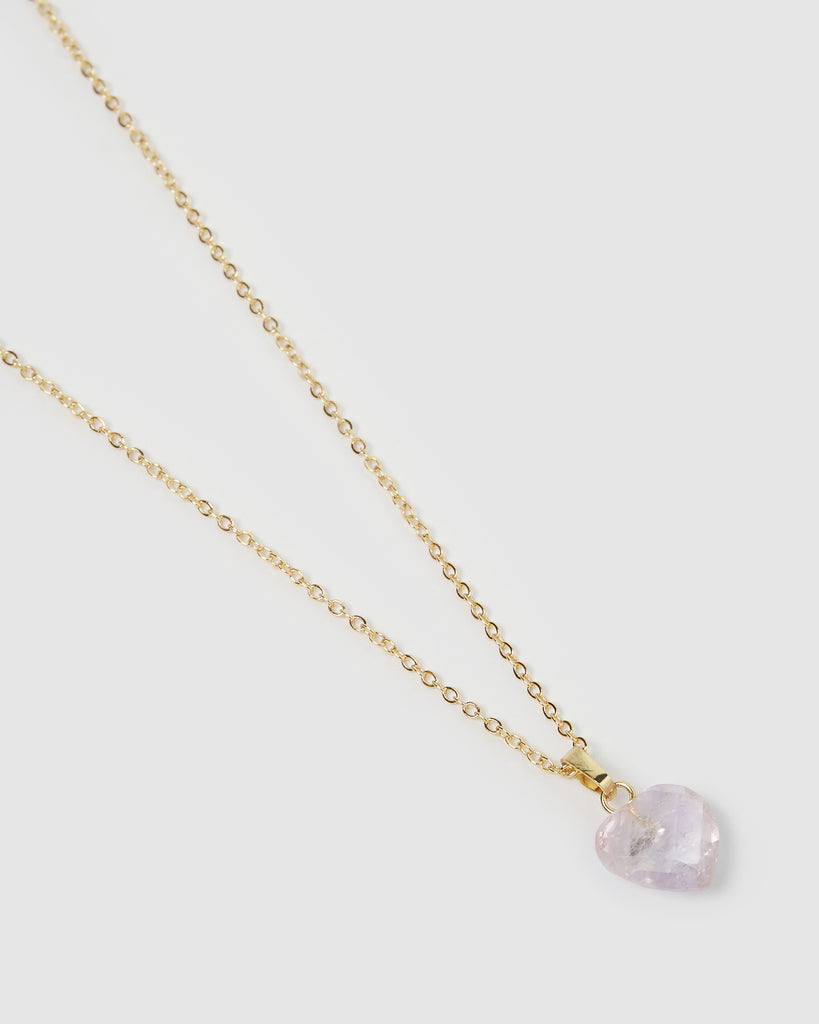 Miz Casa & Co Hart Necklace Rose Quartz