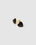 Miz Casa & Co Hart Stud Earrings Black Onyx