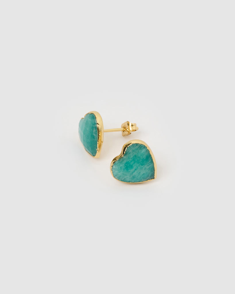 Miz Casa & Co Hart Stud Earrings Turquoise