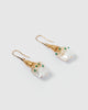 Miz Casa & Co Heiress Pearl Drop Earrings Gold Green