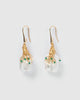 Miz Casa & Co Heiress Pearl Drop Earrings Gold Green