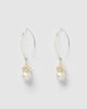 Miz Casa & Co Kelsey Drop Earrings Silver Pearl