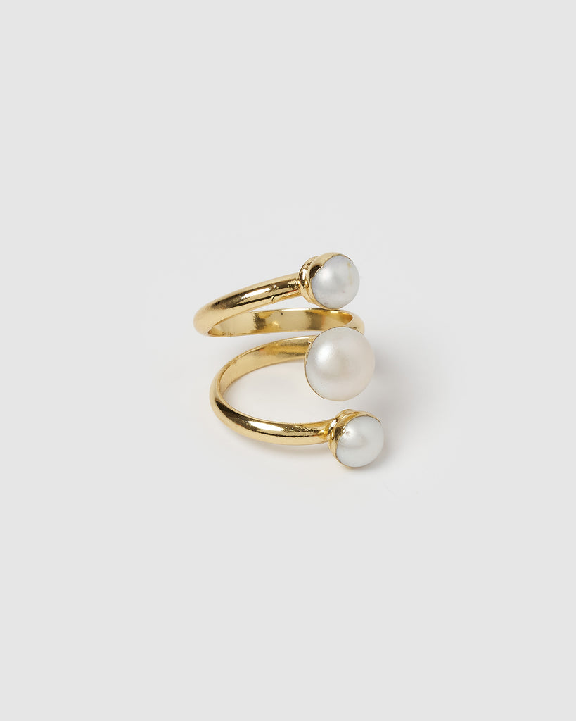 Miz Casa & Co Origins Ring Gold Pearl