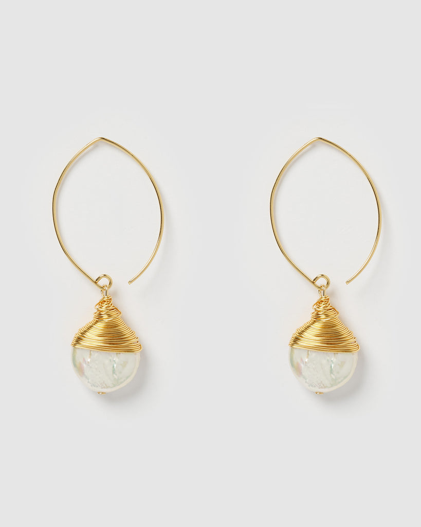 Miz Casa & Co Yara Earrings Freshwater Pearl Gold