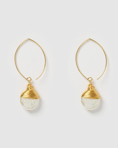 Miz Casa & Co Susie Earrings Rose Quartz Pearl Gold