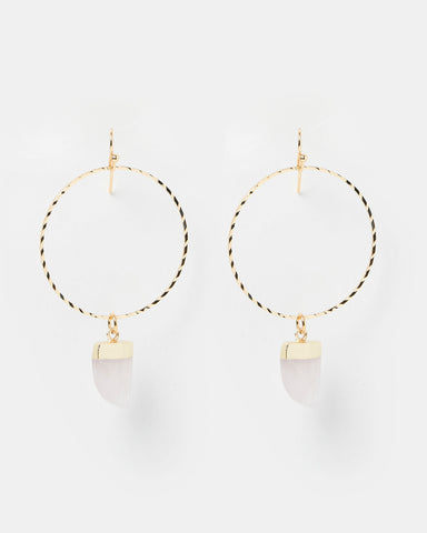 Miz Casa & Co Aspen Earrings Amethyst Pearl Gold