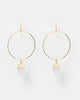Miz Casa & Co Stone Charm Earrings Gold Pink