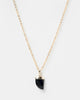 Miz Casa & Co Stone Charm Necklace Gold Black