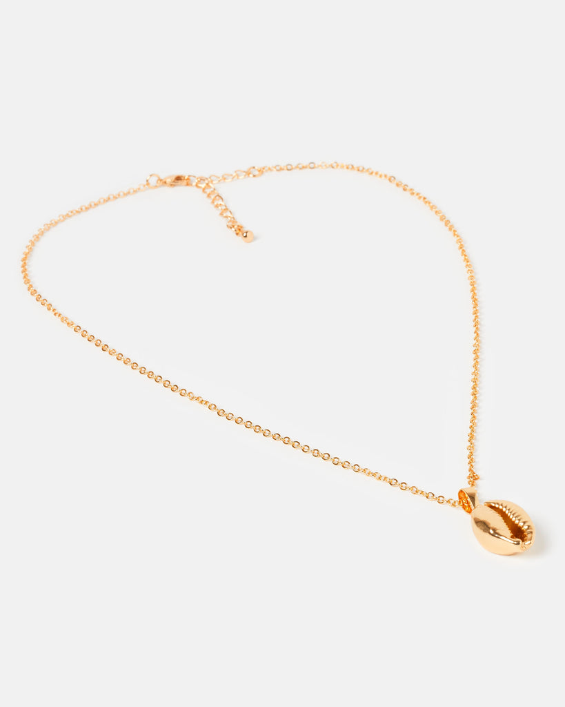 Miz Casa & Co Cowrie Kiss Necklace Gold