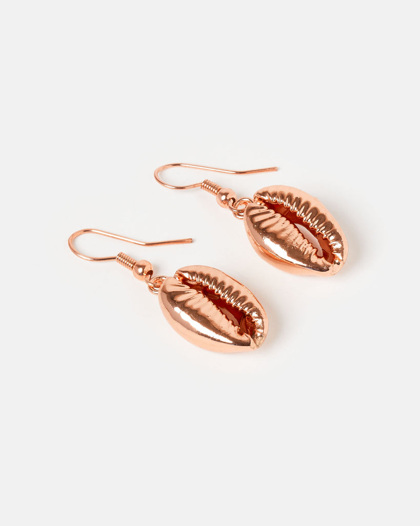 Miz Casa & Co Cowrie Kiss Earrings Rose Gold
