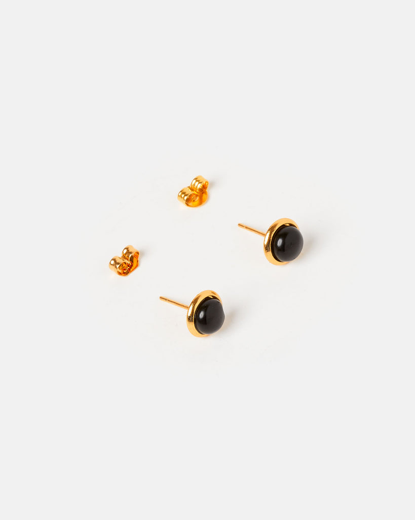 Miz Casa & Co Sunlit Stud Earrings Black Gold