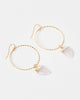 Miz Casa & Co Stone Charm Earrings Gold Pink
