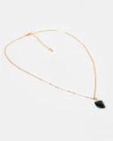 Miz Casa & Co Stone Charm Necklace Gold Black