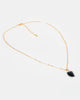 Miz Casa & Co Stone Charm Necklace Gold Black