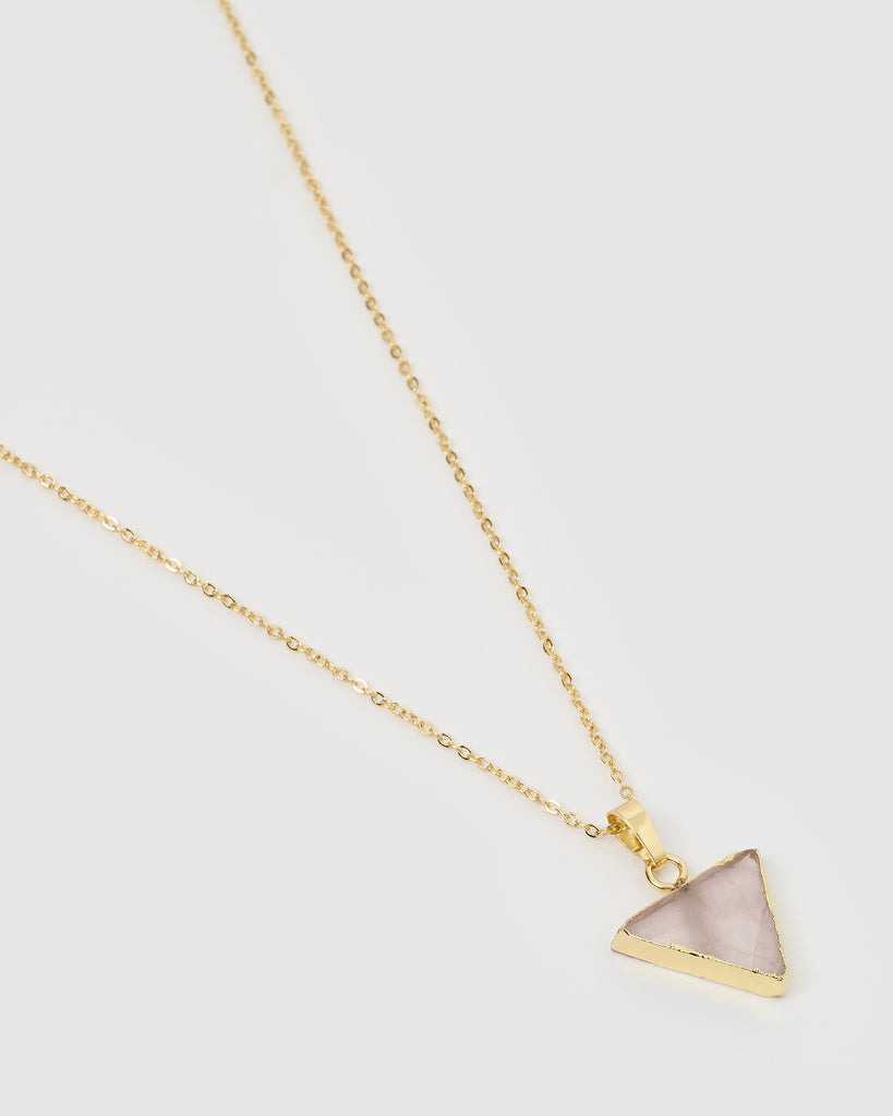 Miz Casa & Co Izzy Necklace Gold Rose Quartz