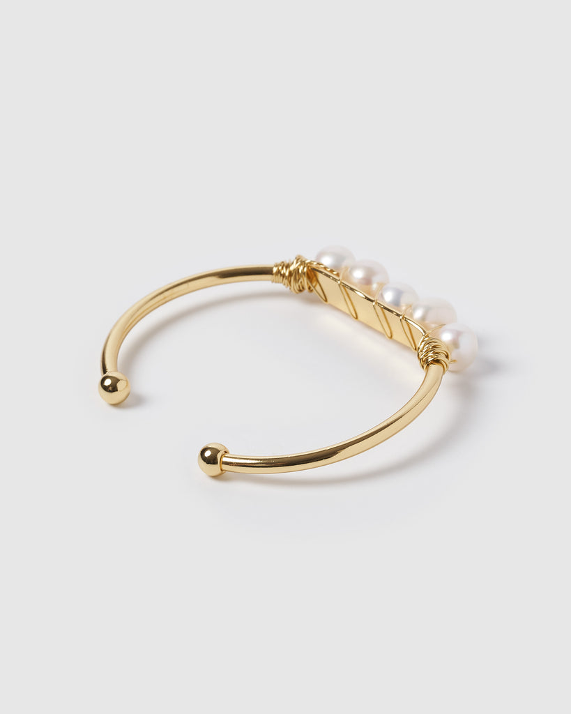 Miz Casa & Co Juliana Cuff Bracelet Gold Pearl