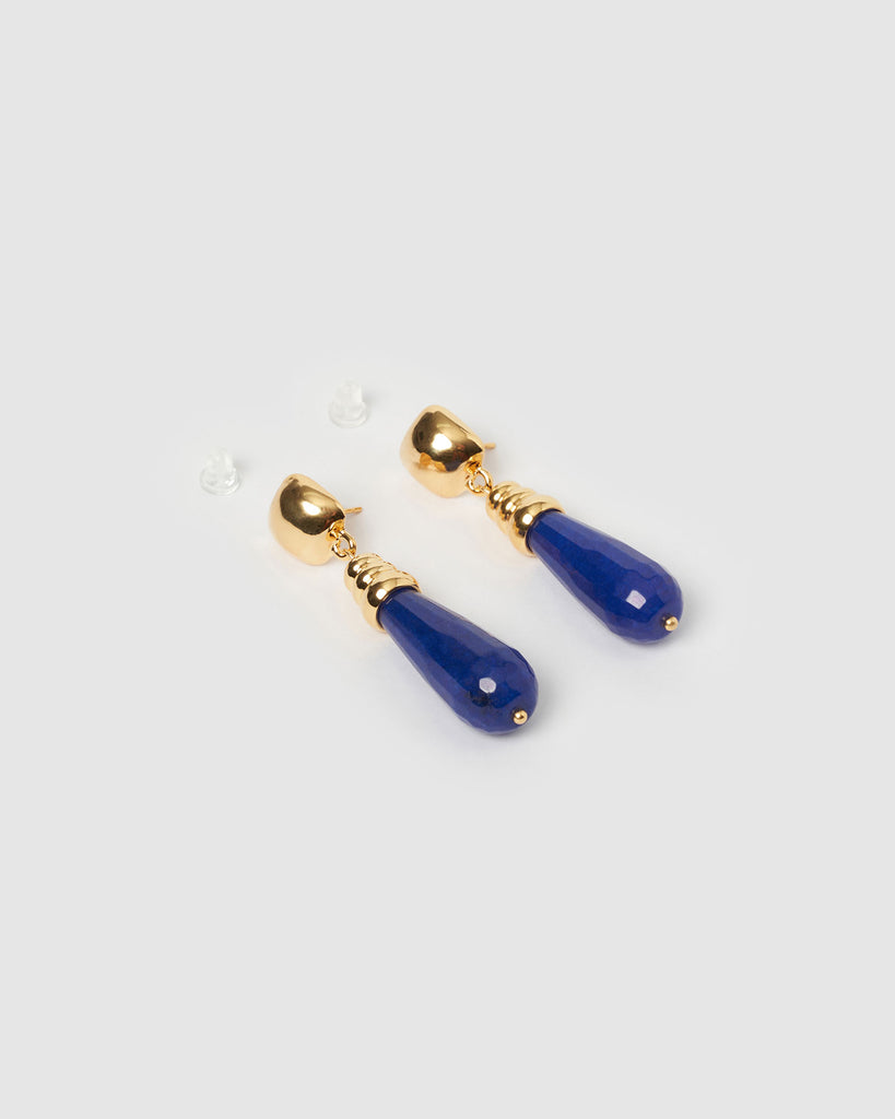 Miz Casa & Co Juliet Earrings Gold Blue Lapis