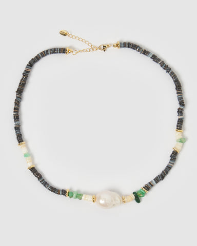 Miz Casa & Co Avalon Pearl Pendant Necklace Gold Pearl