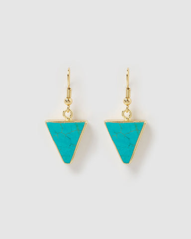 Miz Casa & Co Izzy Earrings Gold Navy Quartz