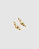 Miz Casa & Co Kelly Huggie Earrings Gold Green