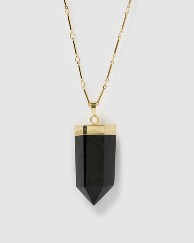 Miz Casa & Co Sea Petal Earrings Onyx Gold