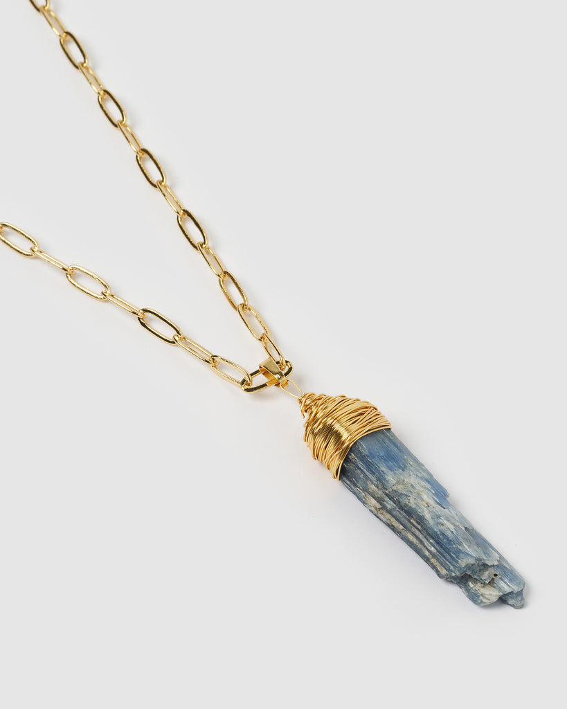 Miz Casa & Co Leva Necklace Gold Blue Kyanite