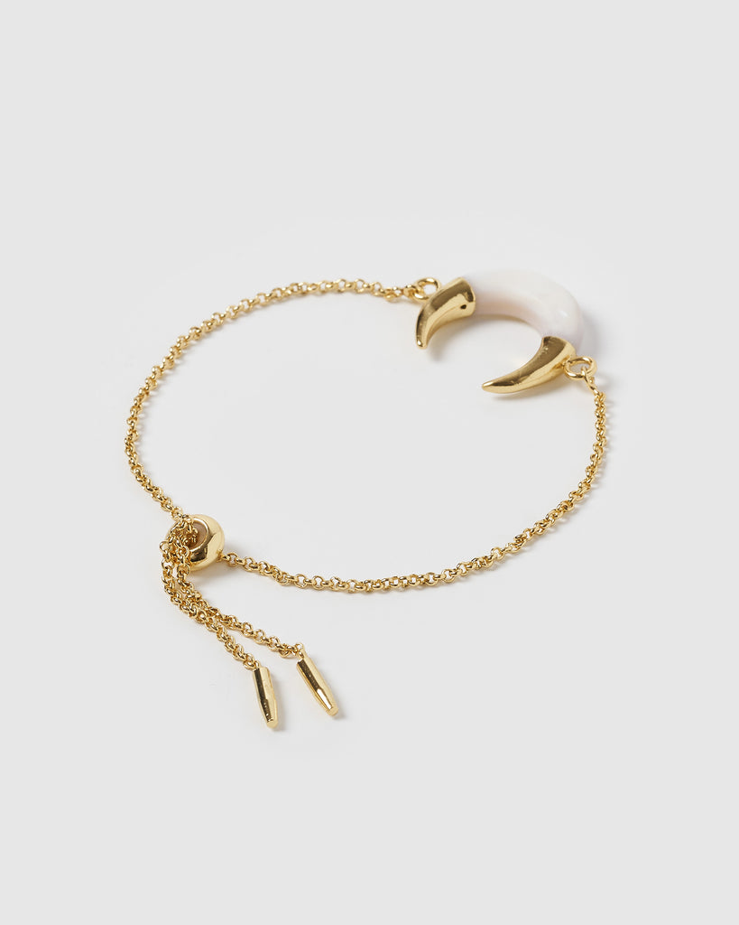 Miz Casa & Co Lucky Charm Bracelet Gold White