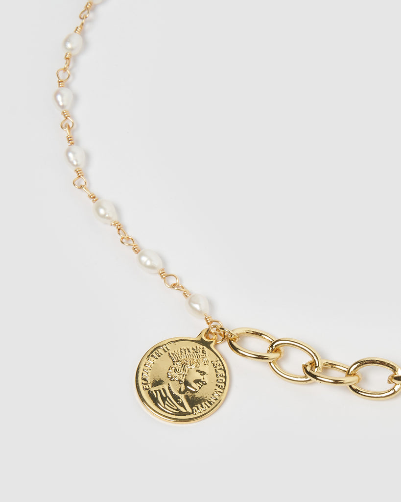 Miz Casa & Co Mary Necklace Gold Faux Pearl