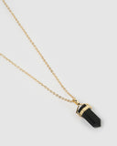 Miz Casa & Co Lennon Necklace Black Onyx Gold