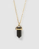 Miz Casa & Co Lennon Necklace Black Onyx Gold