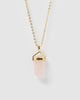 Miz Casa & Co Lennon Necklace Rose Quartz Gold