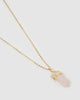 Miz Casa & Co Lennon Necklace Rose Quartz Gold