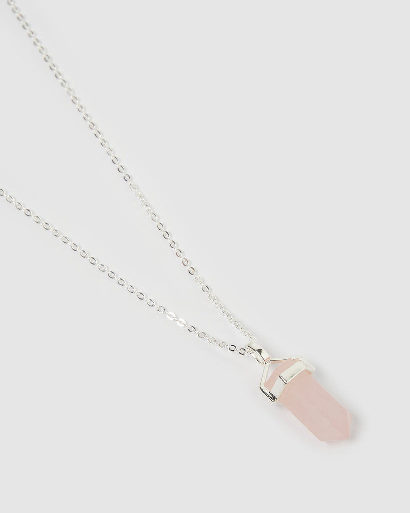 Miz Casa & Co May Necklace Rose Quartz Silver
