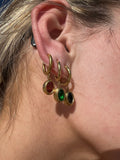 Miz Casa & Co Micah Huggie Earrings Antique Gold Black Onyx