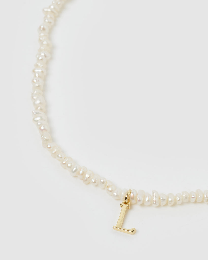Miz Casa & Co Pearl Letter L Choker