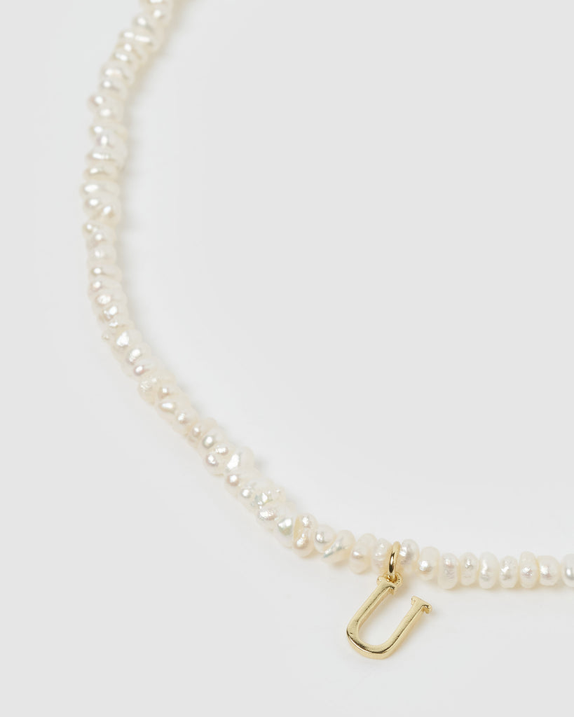 Miz Casa & Co Pearl Letter U Choker