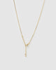 Miz Casa & Co Manifesto Cross Necklace Gold Freshwater Pearl