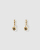 Miz Casa & Co Margot Huggie Earrings Antique Gold Black Marble