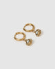 Miz Casa & Co Margot Huggie Earrings Antique Gold White Marble