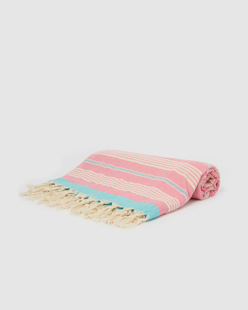 Miz Casa & Co Marrakech Turkish Beach Blanket Pink