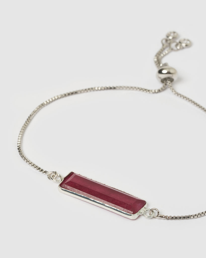 Miz Casa & Co Maz Bracelet Silver Red Jasper