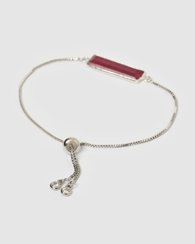 Miz Casa & Co Maz Bracelet Silver Red Jasper