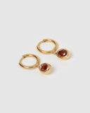 Miz Casa & Co Micah Huggie Earrings Antique Gold Ruby