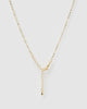 Miz Casa & Co Isla Pendant Necklace Clear Quartz Gold