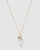 Miz Casa & Co Isla Pendant Necklace Clear Quartz Gold