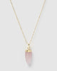 Miz Casa & Co Isla Pendant Necklace Rose Quartz Gold