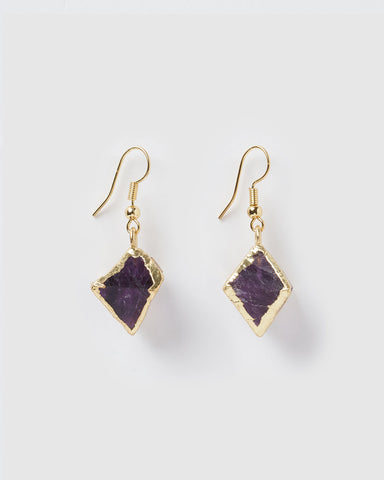 Miz Casa & Co Teresa Earrings Gold Amethyst